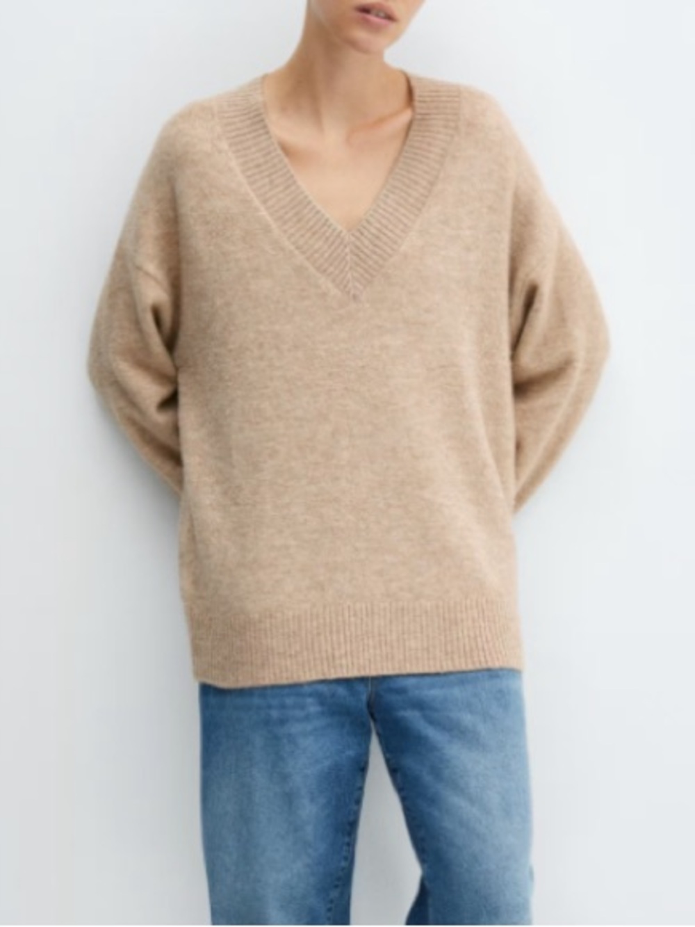 NWOT Wilfred Free  Oversized V-Neck Sweater in Camel Brown Size 3